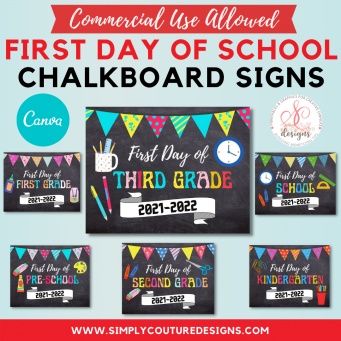 First Day Of School Chalkboards