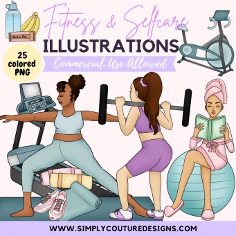 Fitness and Selfcare Color Graphics