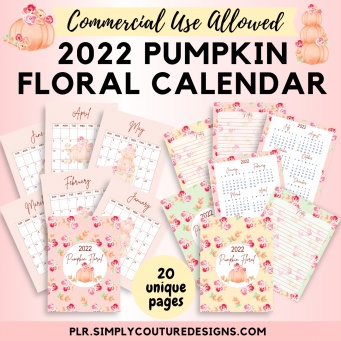 2022 Pumpkin Floral Calendar