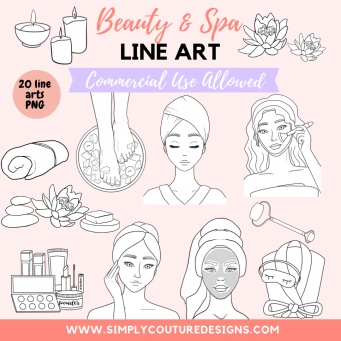 Beauty and Spa Line Art