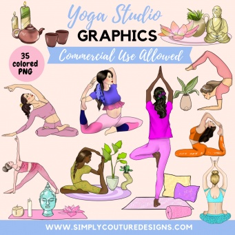 Yoga Studio Colored Graphics