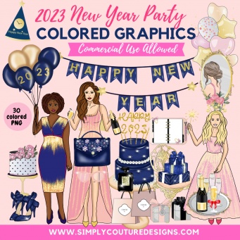 2023 New Year Party Color Graphics