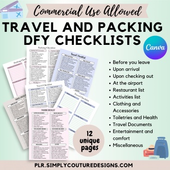 Travel and Packing Checklists PLR