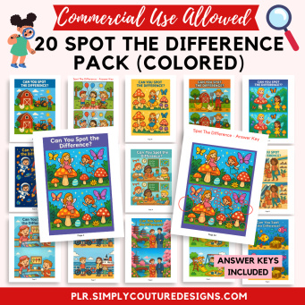 Spot The Difference Activity Pack in Color