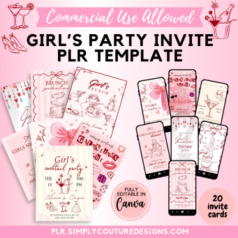 Girl&rsquo;s Party Invite PLR Template