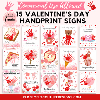 Valentines Day Handprint Signs