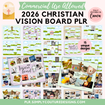 2026 Christian Vision Board PLR