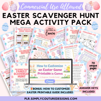 Easter Scavenger Hunt Mega Activity Pack PLR