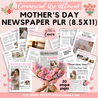 Mothers Day Newspaper PLR (8.5x11)