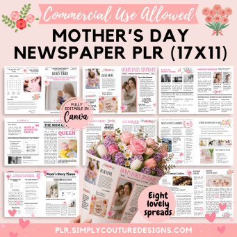 Mothers Day Newspaper PLR (17x11)
