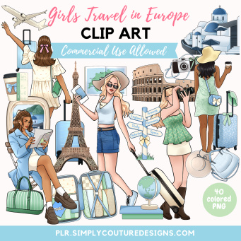 Girls Travel in Europe Clipart Girls Travel in Europe Clipart