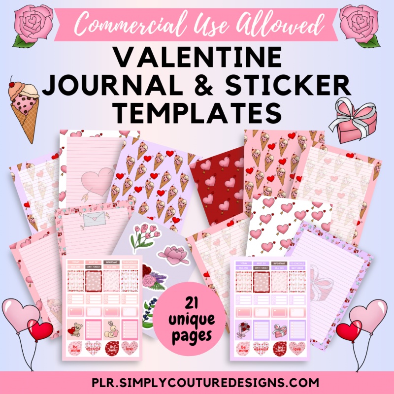 Valentine Journal and Stickers