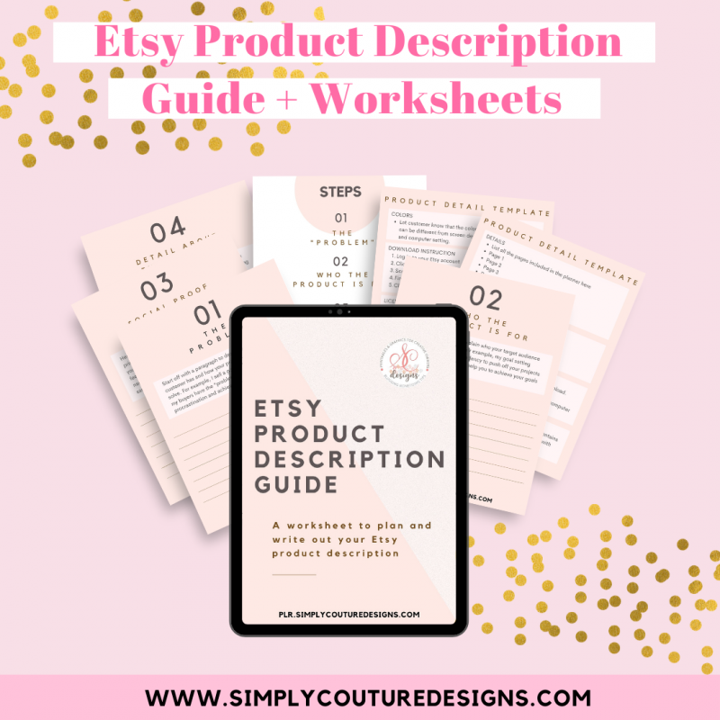 Etsy Product Description Guide And Worksheets