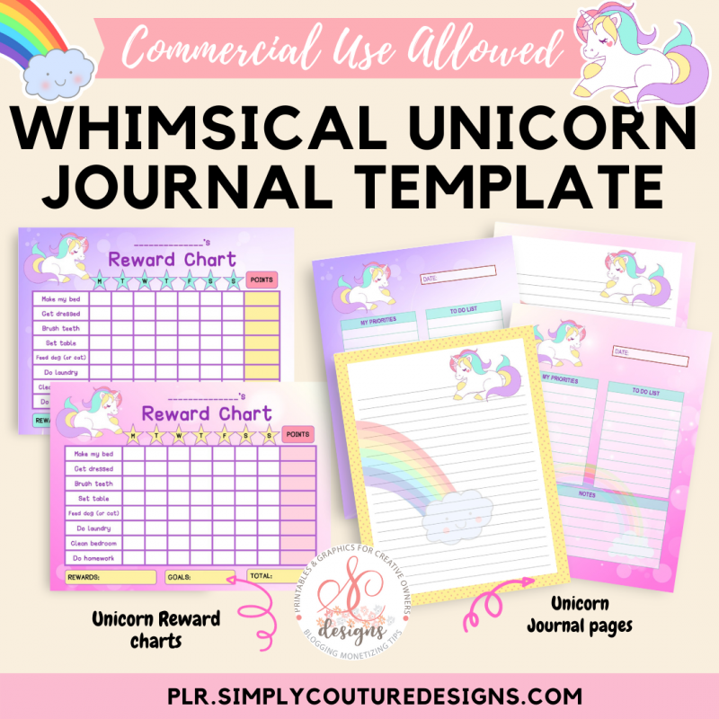 Whimsical Unicorn Journal Template