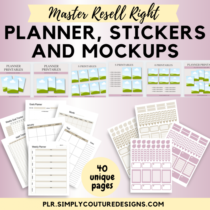 Planner and Mockup Bundle with Master Resell Rights