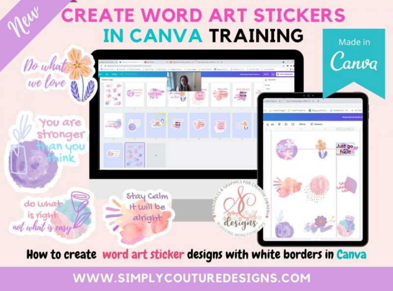 Create Word Art Stickers In Canva Training