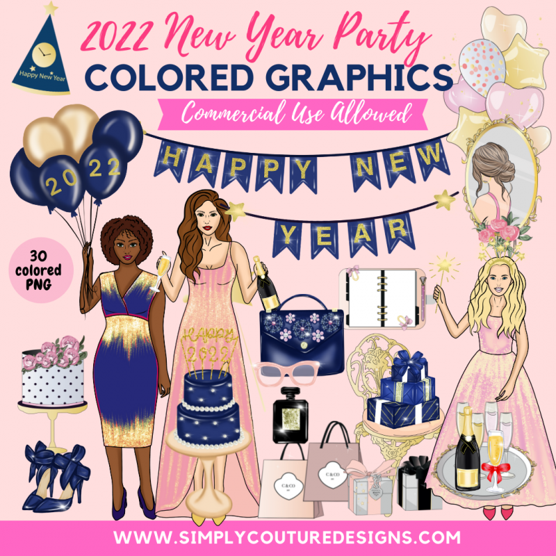2022 New Year Party Color Graphics