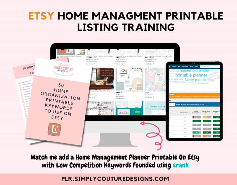 Etsy Home Management Printable Training