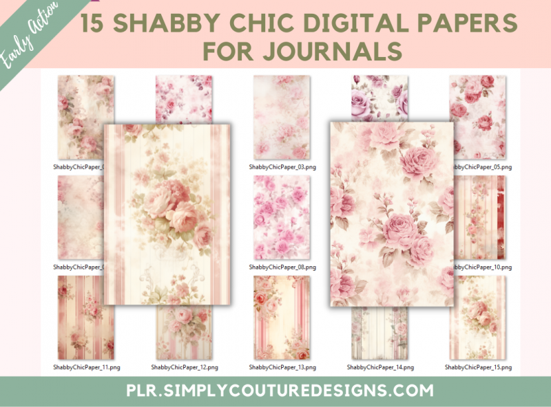 15 Shabby Chic Digital Papers