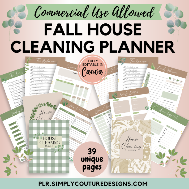Fall House Cleaning Planner PLR