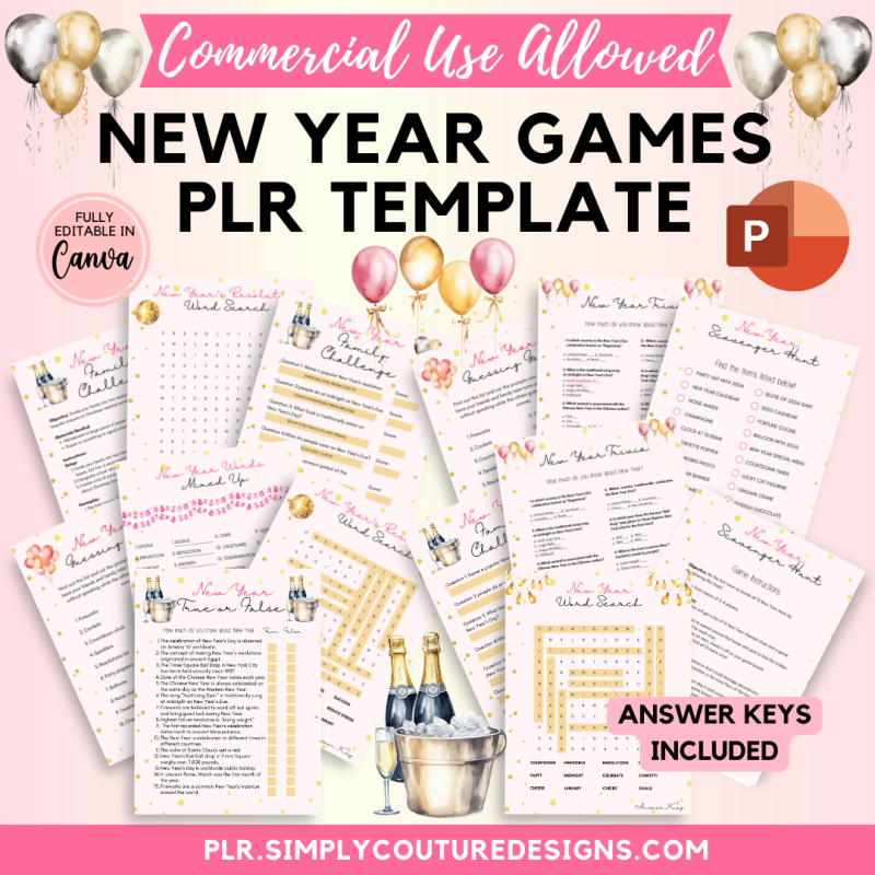 New Year Game Printable PLR Template