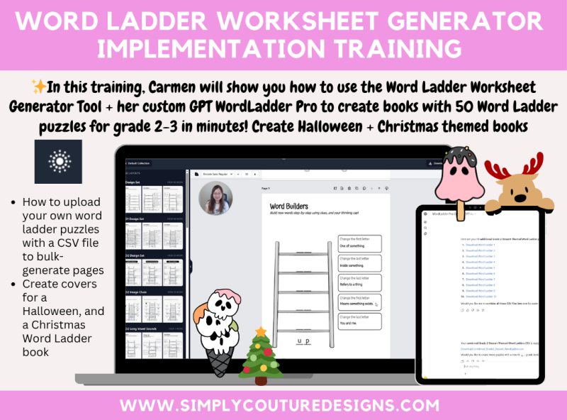 Word Ladder Worksheet Generator Implementation Training