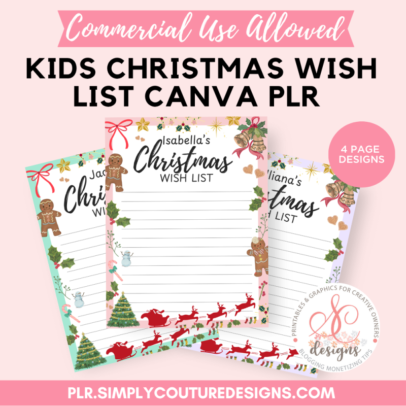 Kids Christmas Wish List PLR Template