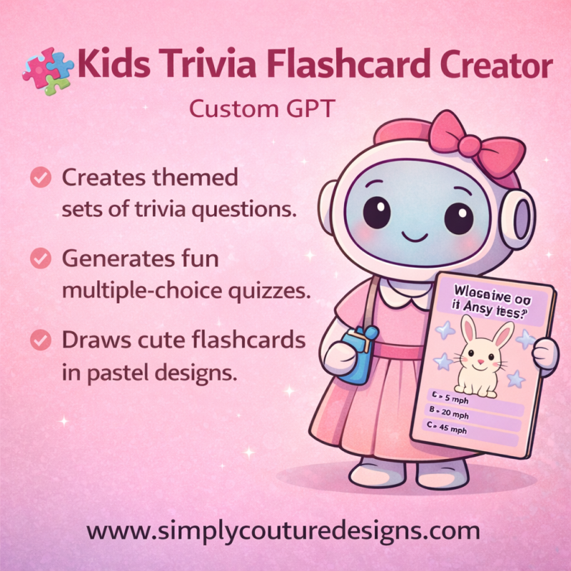 Kids Trivia Flashcard Creator Custom GPT