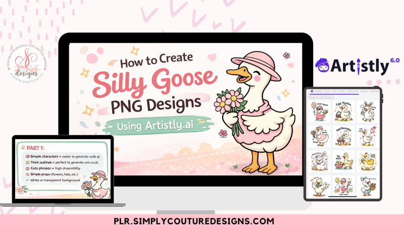 Create Silly Goose PNG Designs With Artistly AI