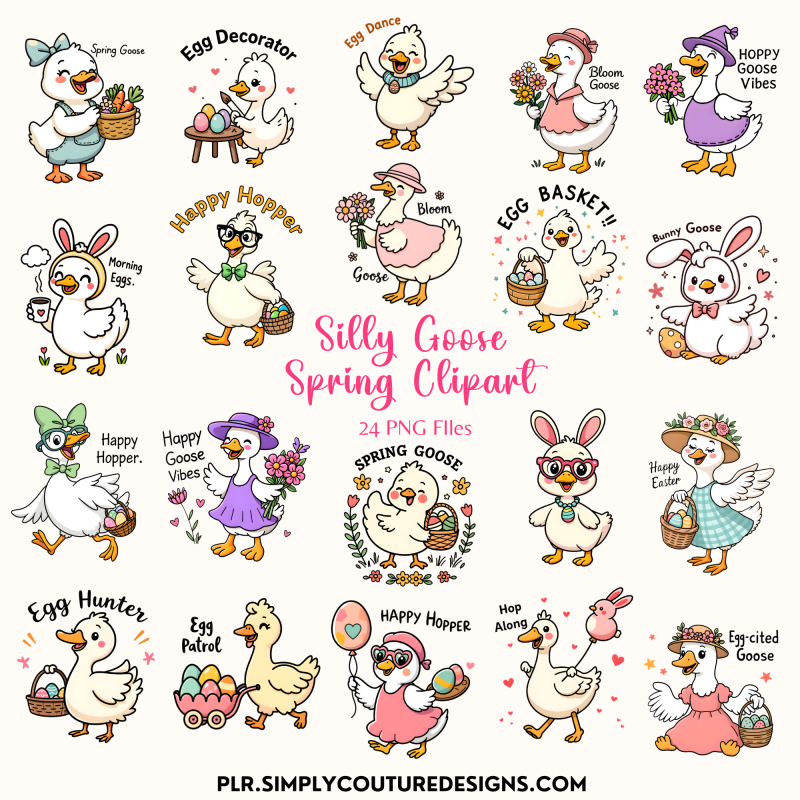 Silly Goose Spring Clipart Pack