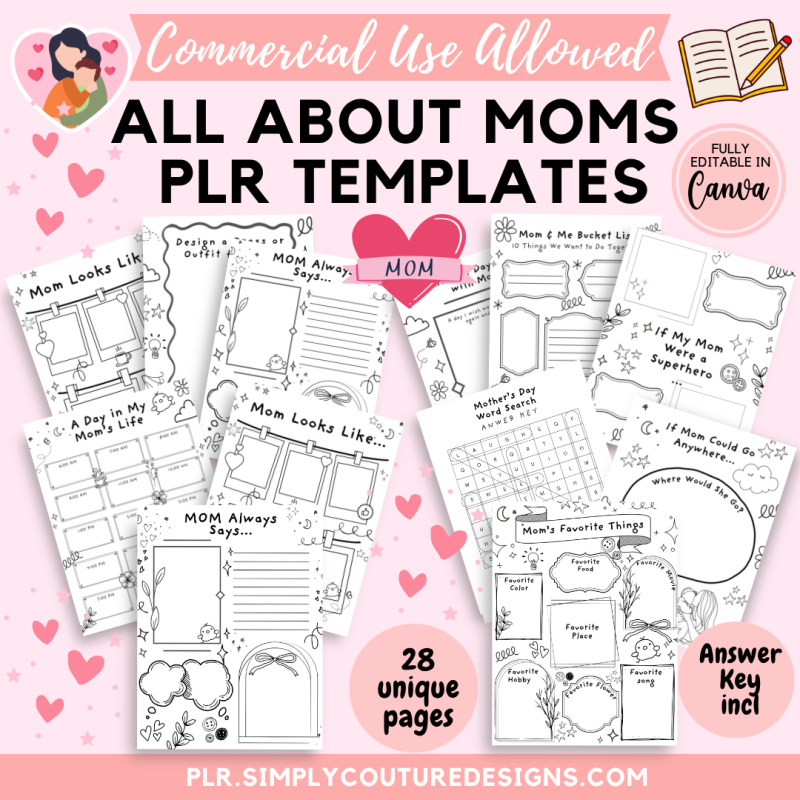 All About My Mom Printable PLR Template