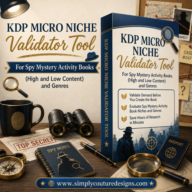 KDP Micro Niche Validator Tool For Spy Mystery Activity Books