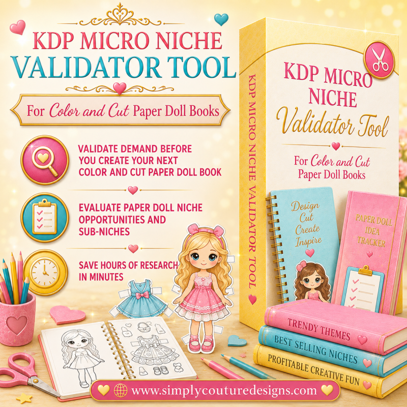 KDP Micro-Niche Finder Tool For Color and Cut Paper Doll Books