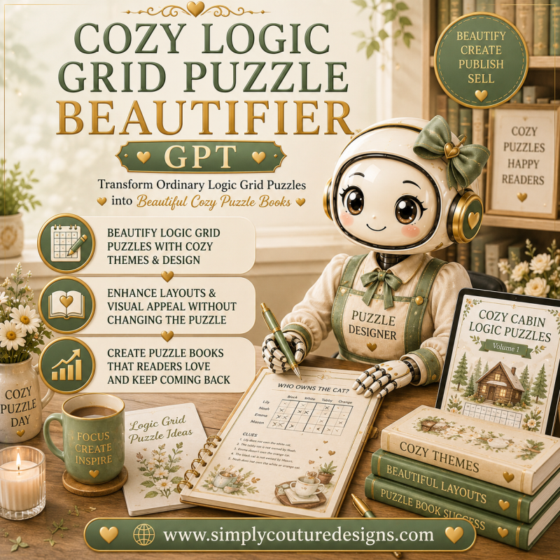Cozy Logic Grid Puzzle Beautifier GPT