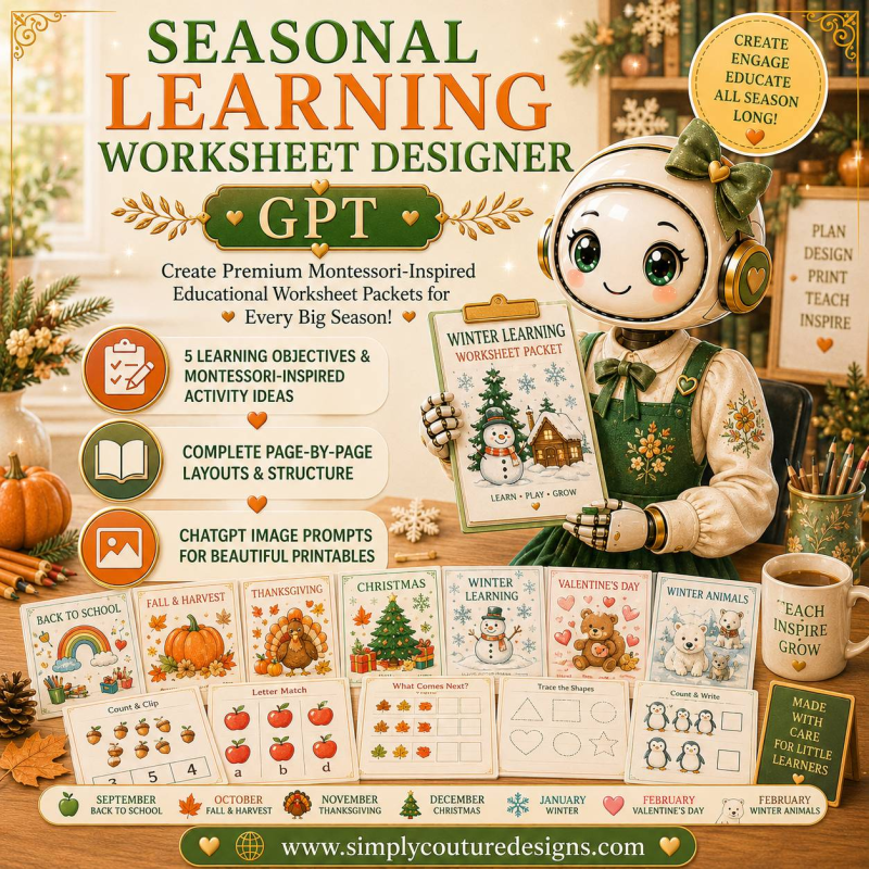 Seasonal Learning Worksheet Designer GPT