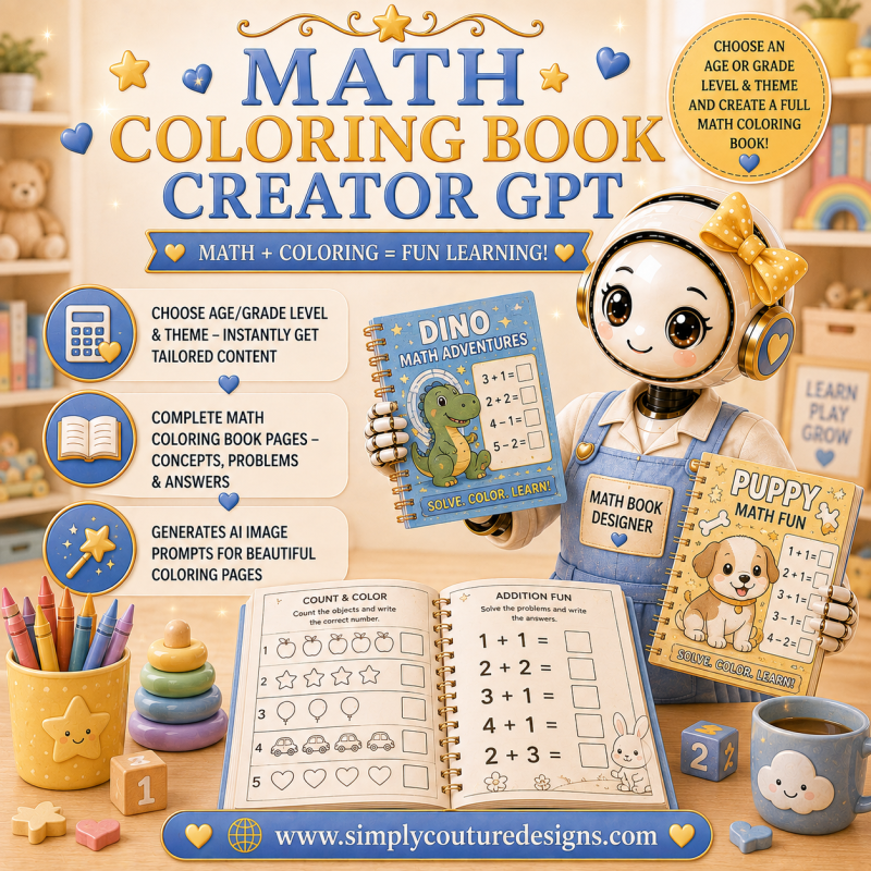 Math Coloring Book Creator GPT