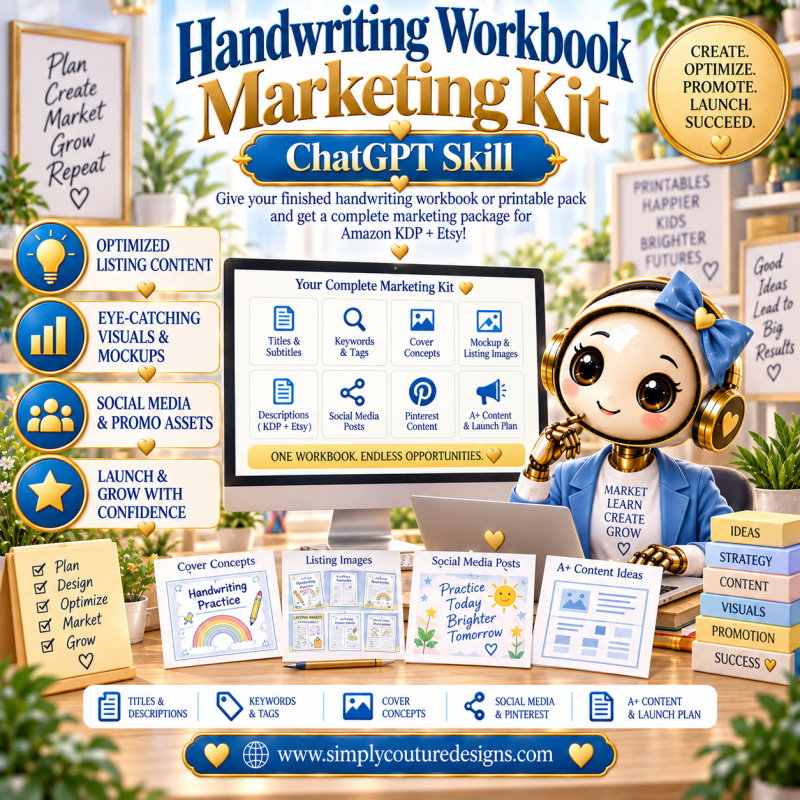 Handwriting Workbook Marketing Kit ChatGPT Skill