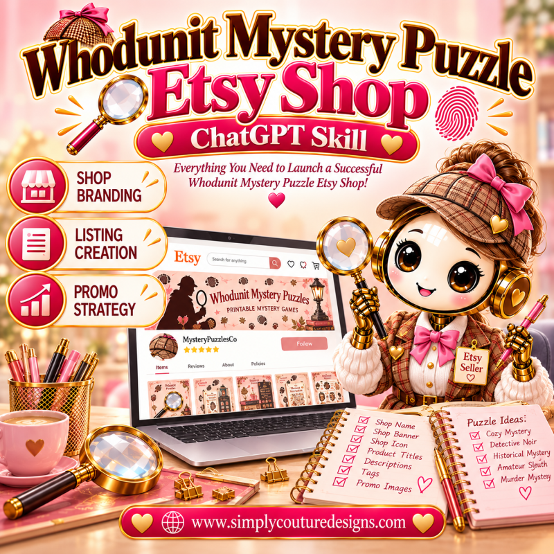Whodunit Mystery Puzzle Etsy Shop ChatGPT Skill