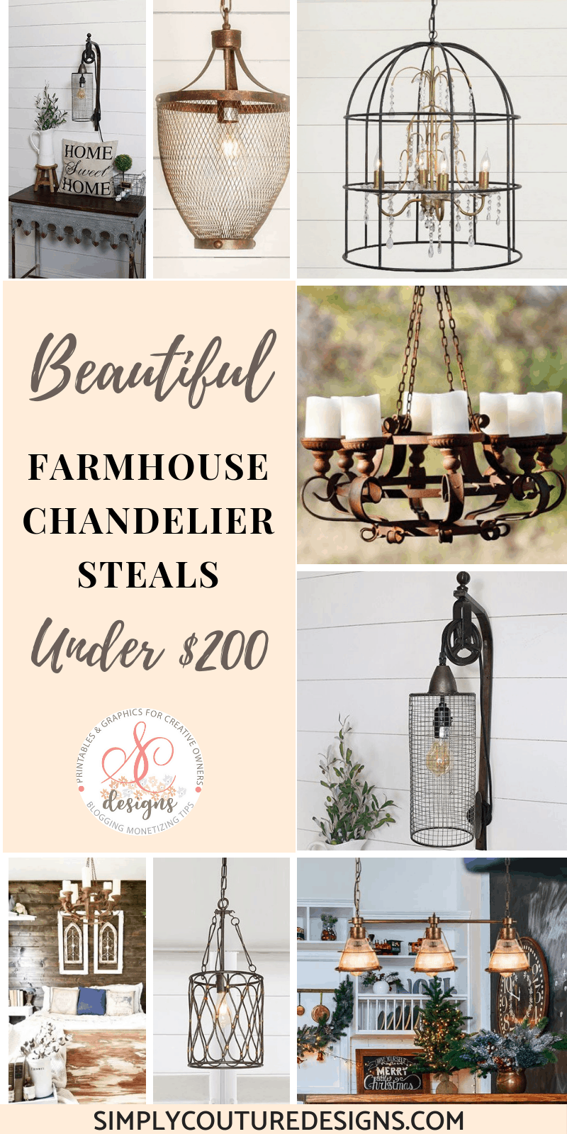 Farmhouse Chandelier Steals For Every Room Under $200