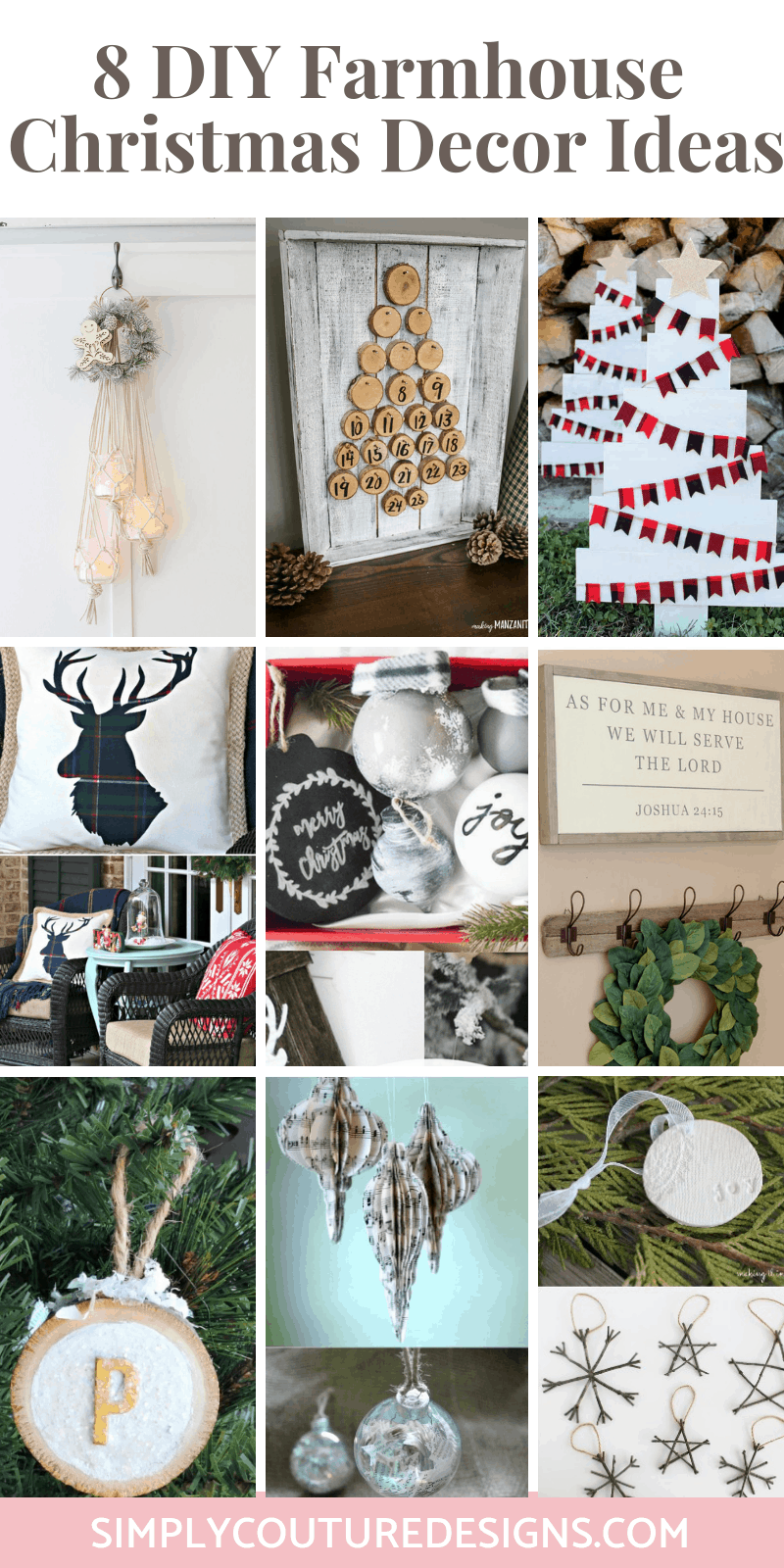 10 DIY Farmhouse Christmas Decor Ideas - Simply Couture Designs