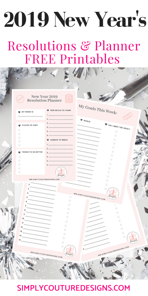 Free New Year's Resolution Printable - Simply Couture Designs