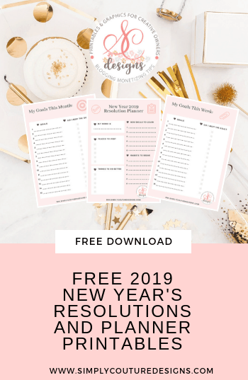 Free New year resolutions printables. #freenewyearresolutionschecklist #freenewyearprintable #freeprintables #freeplannerprintable