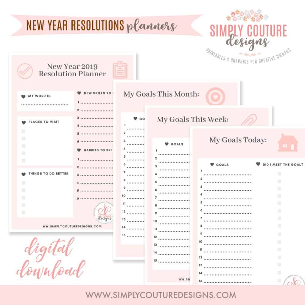 Free New Year's Resolution Printable - Simply Couture Designs