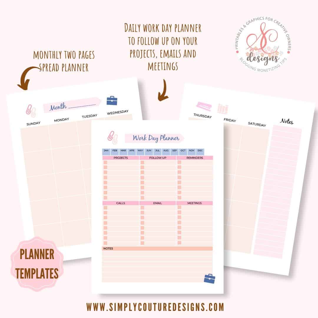 Work at home planner templates, sell planner printables on your website with these PowerPoint templates. Commercial use allowed.