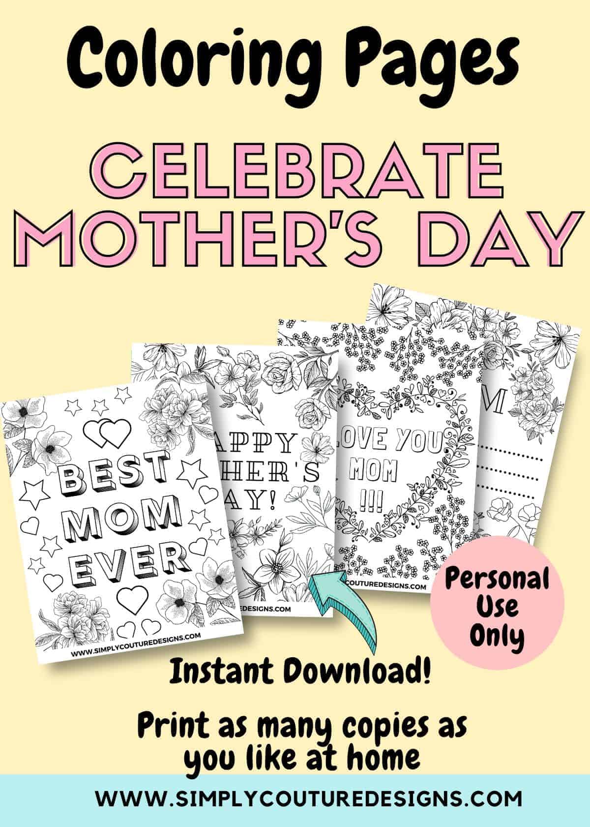 Mother's Day coloring page printables #mothersday #coloringpages #coloringpage #printables