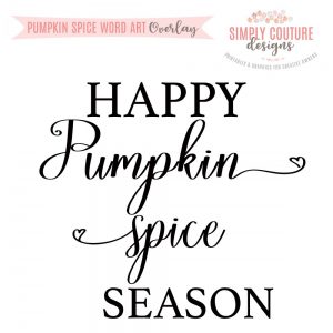 Pumpkin Spice Word Art Overlay PNG